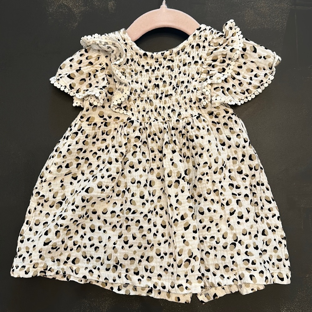 Stylized Leopard Print Toddler Dress- 18M